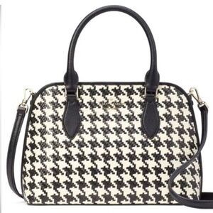 Kate Spade Houndstooth Satchel in Black and White